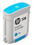 HP 728 Cyan Original Designjet Ink Cartridge - Standard Yield 40ml - F9J63A