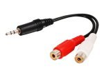 C2G, .15m Value Series One 3.5mm Stereo Male To Two RCA Stereo Female Y-Cable