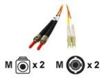 C2G, LC/ST LSZH Duplex 62.5/125 Multimode Fibre Patch Cable, 3m