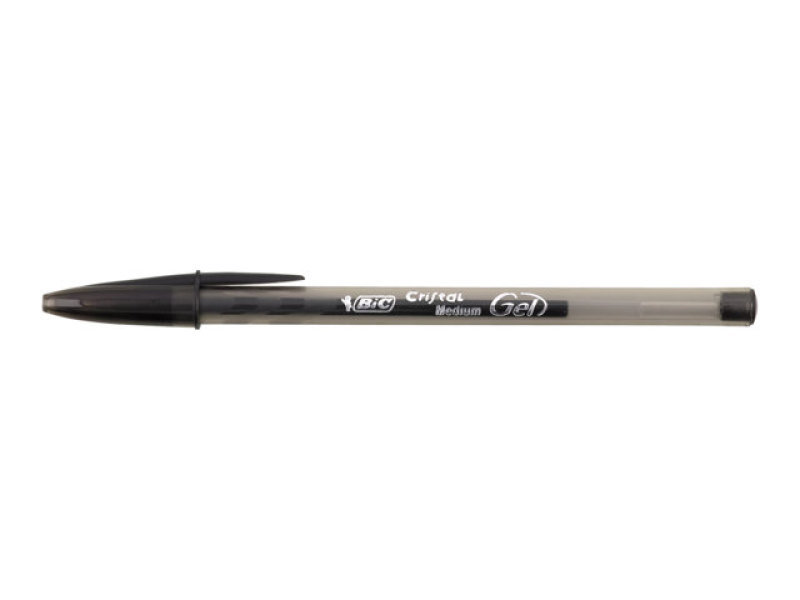 Bic Cristal V2 Gel Black Pen 0.8mm (Pack of 20) | Ebuyer.com