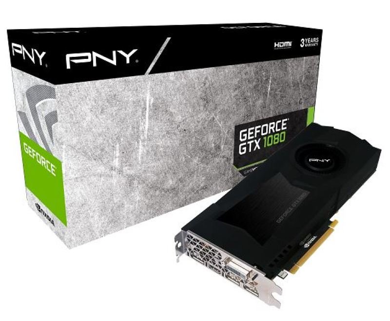 PNY Geforce GTX 1080 8GB GDDR5X Dual-Link DVI HDMI 3x DisplayPort PCI-E ...