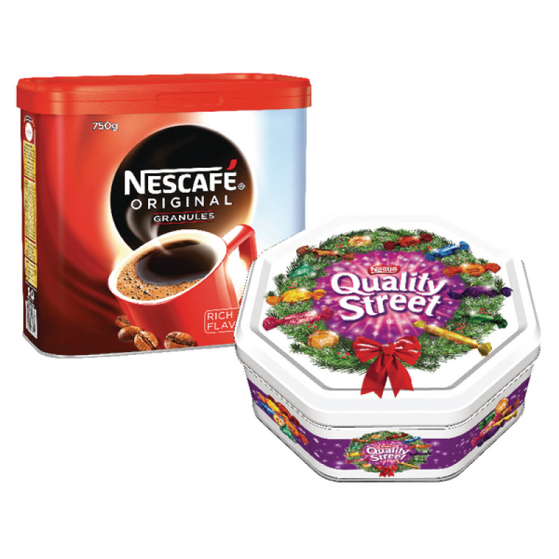 NESCAFE Original Instant Coffee Tins -1Kg And 1 x QUALITY STREET Tin ...