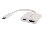 C2G USB C to HDMI Audio/Video Adapter w/ Power Delivery - White