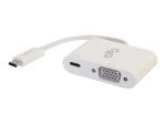 C2G USB C to VGA Adapter w/ Power Delivery - USB Type C to VGA White