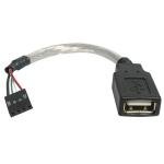 Startech.com 6in USB 2.0 Cable - USB A Female to USB Motherboard 4 Pin Header F/F