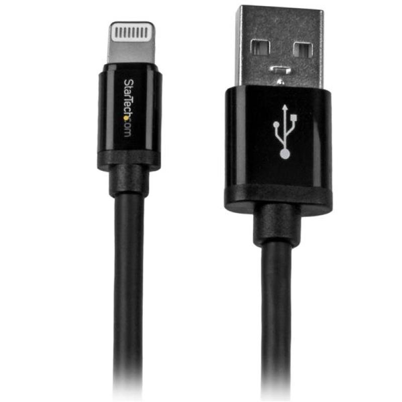 Startech.com 2m (6ft) Long Black Apple 8-pin Lightning Connector to USB Cable for iPhone / iPod / iPad