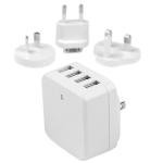 StarTech.com 4-Port USB Wall Charger - International Travel - 34W/6.8A - White