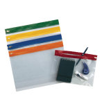 Snopake 12823 Zippa Bag S A3 Assorted Colours - Red, Orange, Blue, Green, Yellow Pack 25