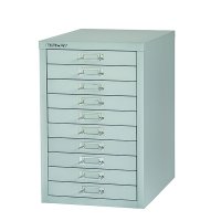 Bisley Non-Locking Multi-Drawer Cabinet 10 Drawer Grey
