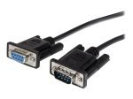 StarTech 1m Black DB9 RS232 Serial Cable - DB9 RS232 Serial Extension Cable - Male to Female Cable