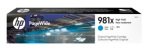 HP 981X Cyan Original Ink Cartridge - High Yield 11000 Pages - L0R09A
