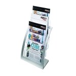 Deflecto Contemporary Counter Top Stand Silver