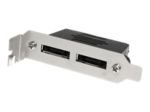 StarTech.com 2 Port Low Profile SATA to eSATA Plate Adapter - F/M - Serial ATA internal to external adapter - Serial ATA 150/300 - 7 pin Serial ATA - 7 pin external Serial ATA - black