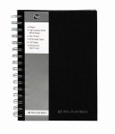 Pukkapad A5 Notebook Wirebound Ruled With Margin - Black - Pack of 5