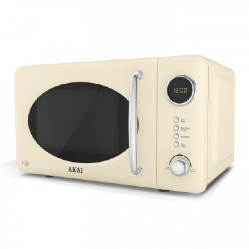 Akai 700w Digital Retro Microwave Cream - Ebuyer