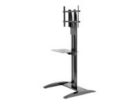 Peerless Flat Panel Stand With Tinted Glass Shelf For 32 Inch To 65 Inch Flat Panel Displays