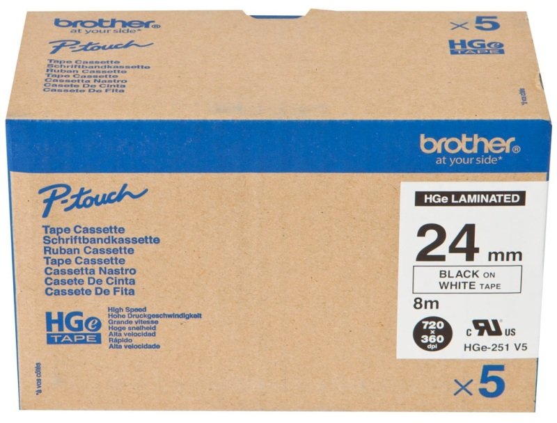Brother P-Touch Multipack 24mm black on white laminated
