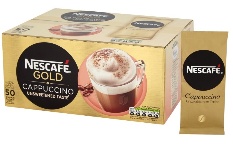 Nescafe GOLD Unsweetened Cappuccino Sachets - Box of 50