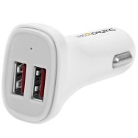 StarTech.com Dual-Port White USB Car Charger
