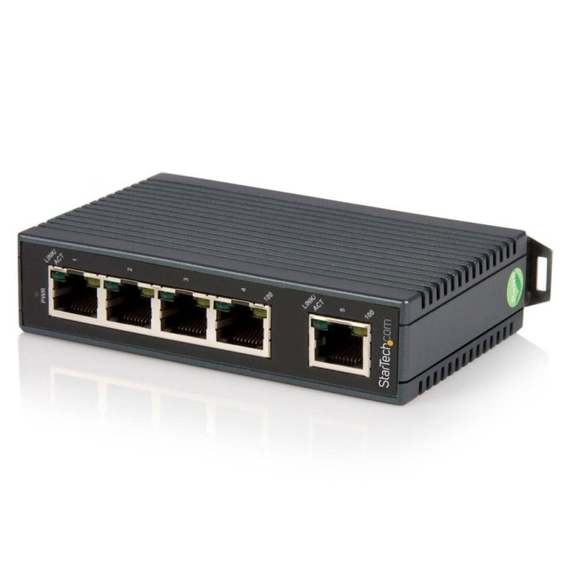StarTech.com 5 Port Ethernet Switch - DIN Rail Mount - 10/100 Network Switch