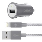 Universal Car Charger with Lightning Cable - Grey - F8J186BT04-GRY