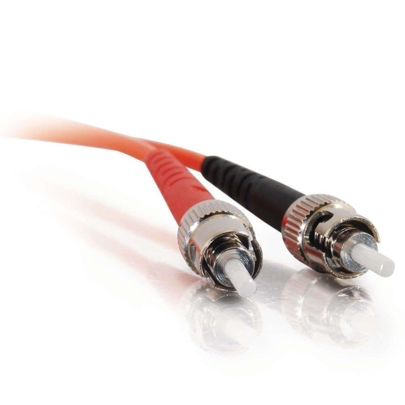 15m ST-ST 62.5/125 OM1 Duplex Multimode PVC Fibre Optic Cable (LSZH) - Orange