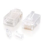 88125 RJ45 CAT5E MOD PLUG RND SLD/STRND 100PK