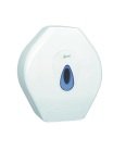 2Work White Mini Jumbo Toilet Roll Dispenser