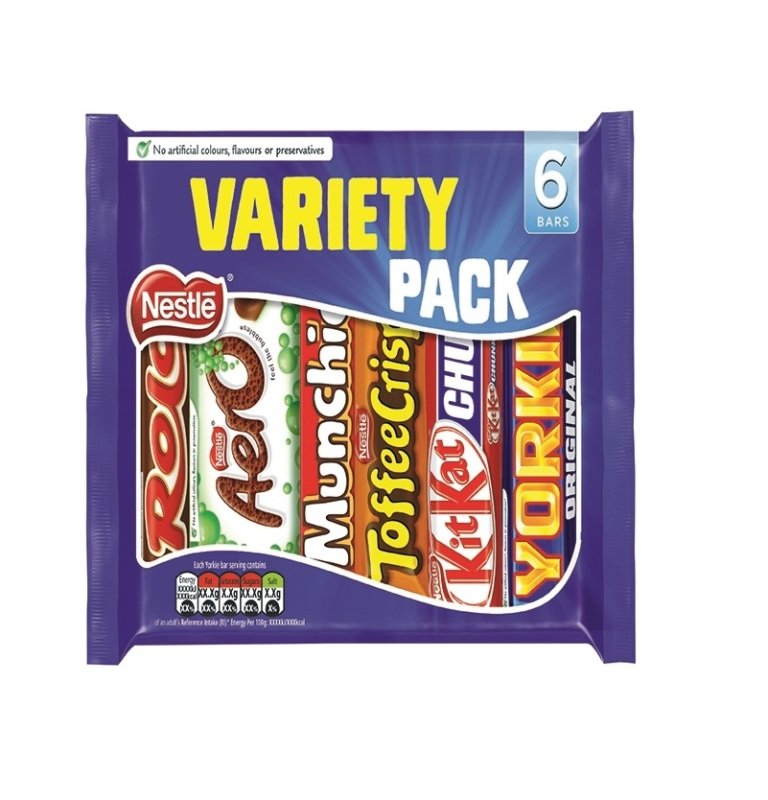 Nestle Variety 6 Pack Chocolate Bars 264g