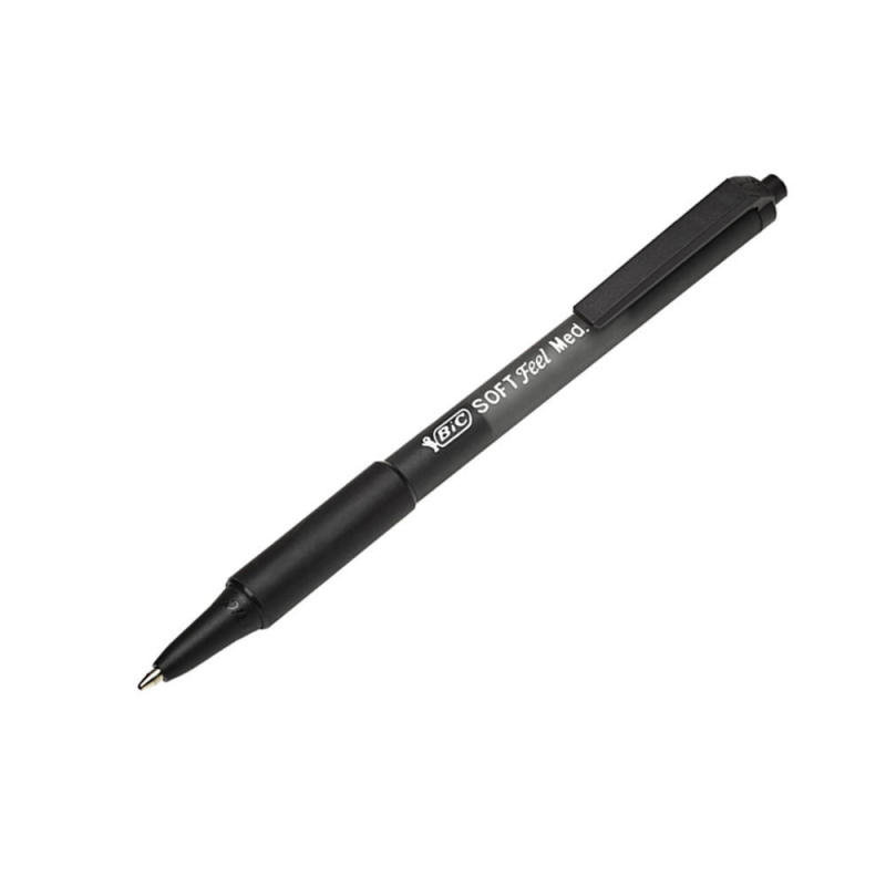 Bic Softfeel Clic Retractable Black Pens (12 Pack) | Ebuyer.com