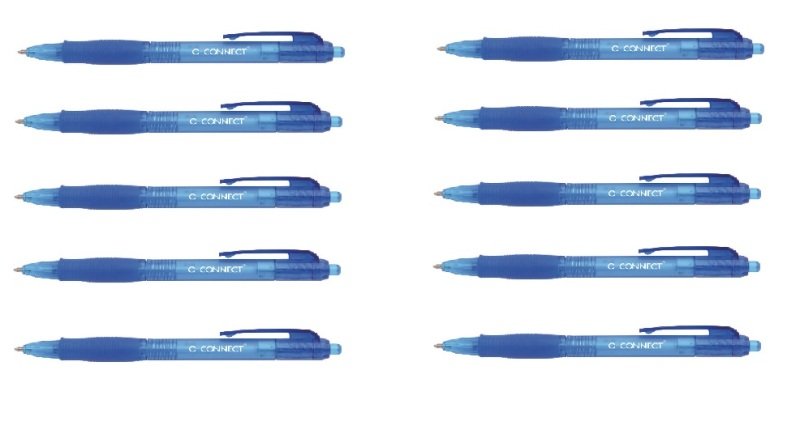 Q-Connect Retractable Ballpoint Blue Pen (Pack of 10)