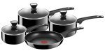 Tefal Jamie Oliver Hard Enamel 4 Piece Pan Set - Black