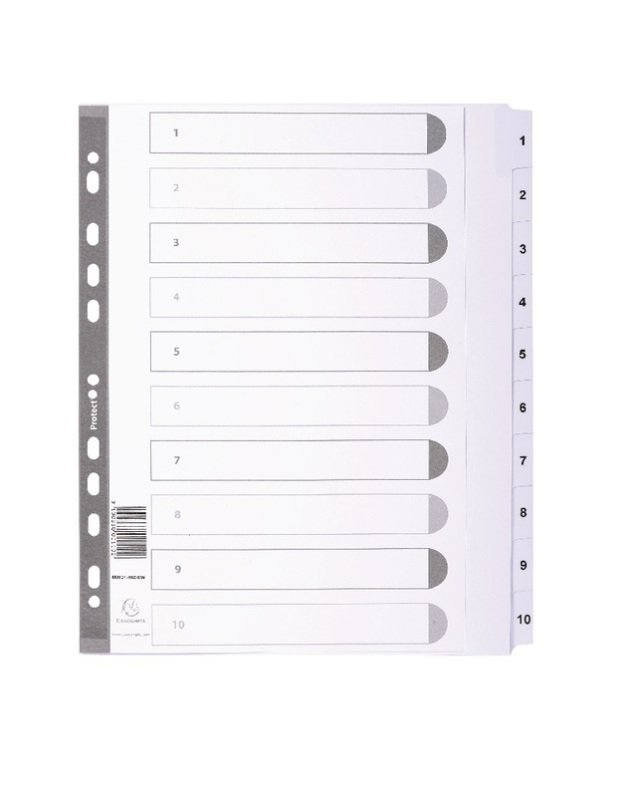 Dividers Mylar A4 Maxi White 1-10 | Ebuyer.com