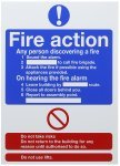 Safety Sign Fire Action Words A4 PVC (1 Pack)