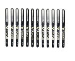Pilot Black V-Ball Rollerball Pens 0.5mm (Pack of 12)