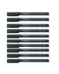Staedtler Lumocolor Fine Tip Pen - Black (10 Pack)