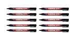 Edding 370 Fine Permanent Black Marker (Pack of 10)
