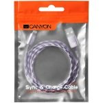 Canyon Braided Lightning USB Cable 1M Metallic