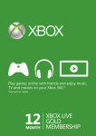 Xbox 12 Month Xbox Live Gold Membership