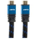 Xenta Flat 4K 3 Metre HDMI Cable - Blue Braided