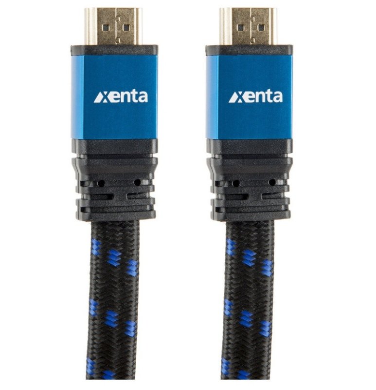 Xenta Flat 4K 3 Metre HDMI Cable - Blue Braided