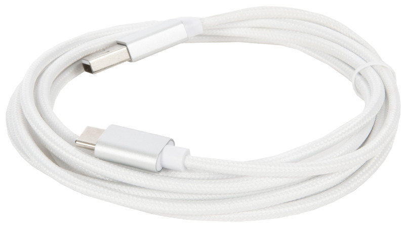 Xenta USB A to USB C Cable Braided White 2m