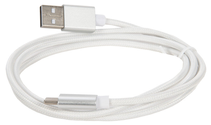 Xenta USB A To USB C Cable Braided White 1m