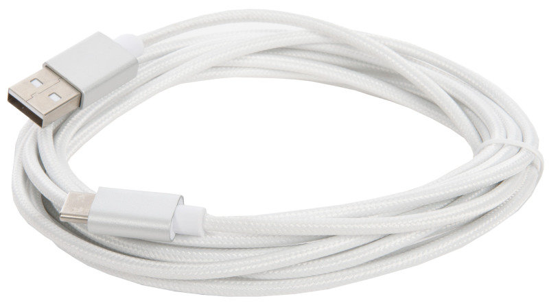 Xenta USB A to USB C Cable Braided White 3m