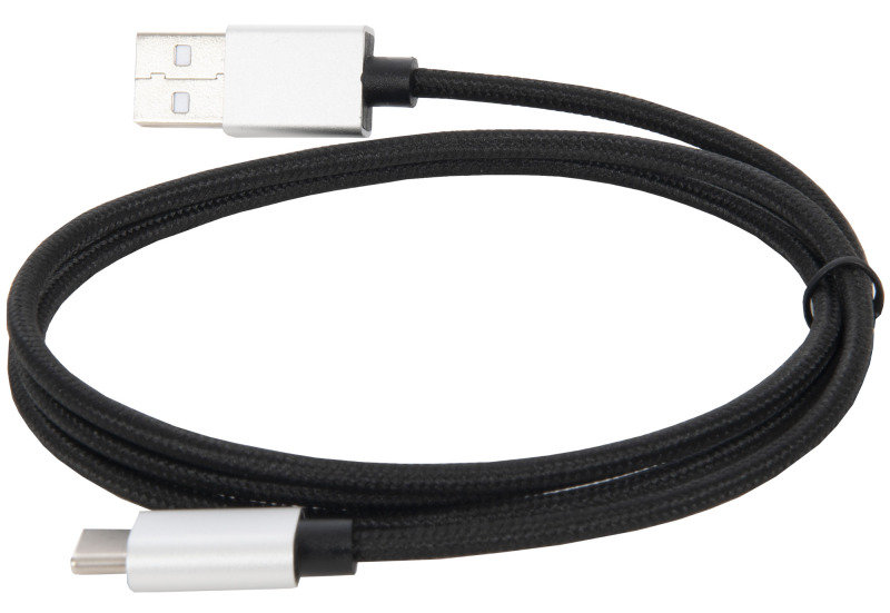 Xenta USB A to USB C Cable Braided Black 1m