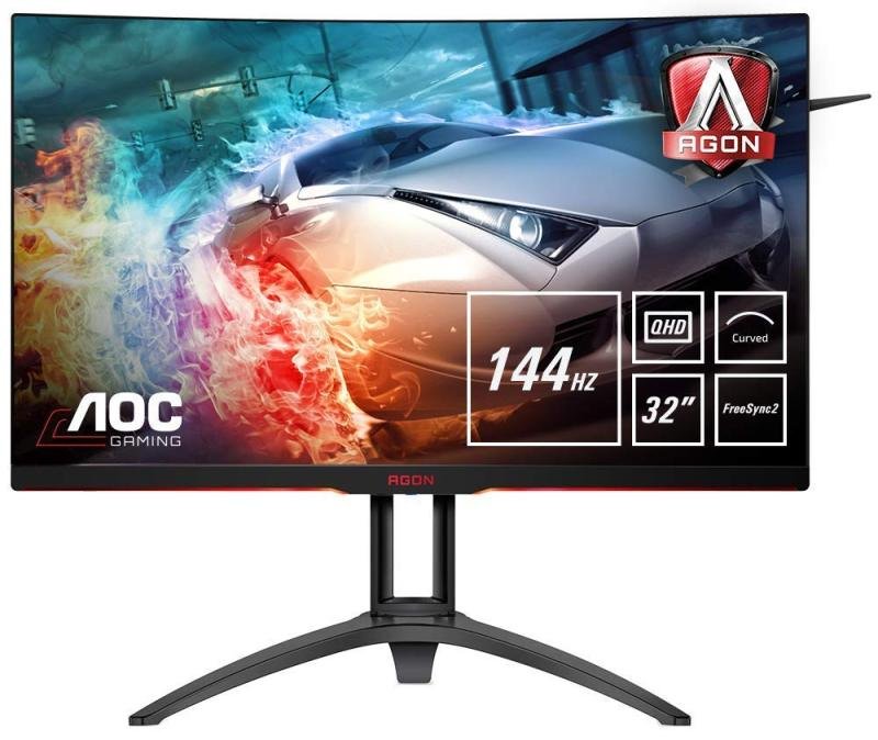 Aoc Agon Ag322qc4 31 5 Qhd Freesync 144hz Curved Gaming Monitor Ebuyer Com