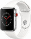 Watch Series 3 (GPS + Cellular), 42mm Stainless Steel Case with Soft White Sport Band