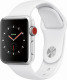 Apple Watch Series 3 GPS + Cellular, 38mm Silver Aluminium Case with White Sport Band