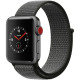 Apple Watch Series 3 GPS + Cellular, 38mm Space Grey Aluminium Case with Dark Olive Sport Loop