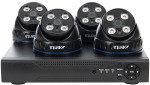 Xenta CCTV System - 8 Channel Full HD DVR with 4x Full HD Black Dome Cameras